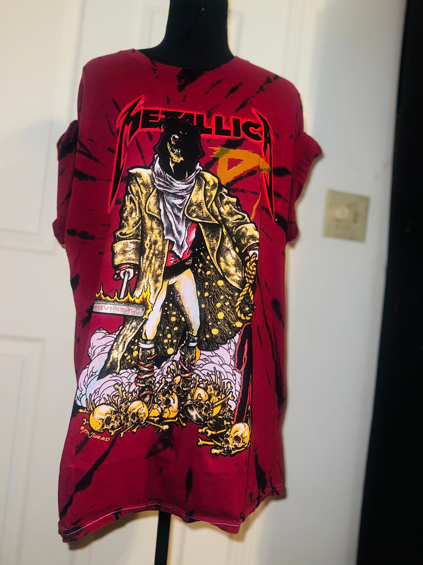 Metallica Tie Dye Double Sided Oversized Tee