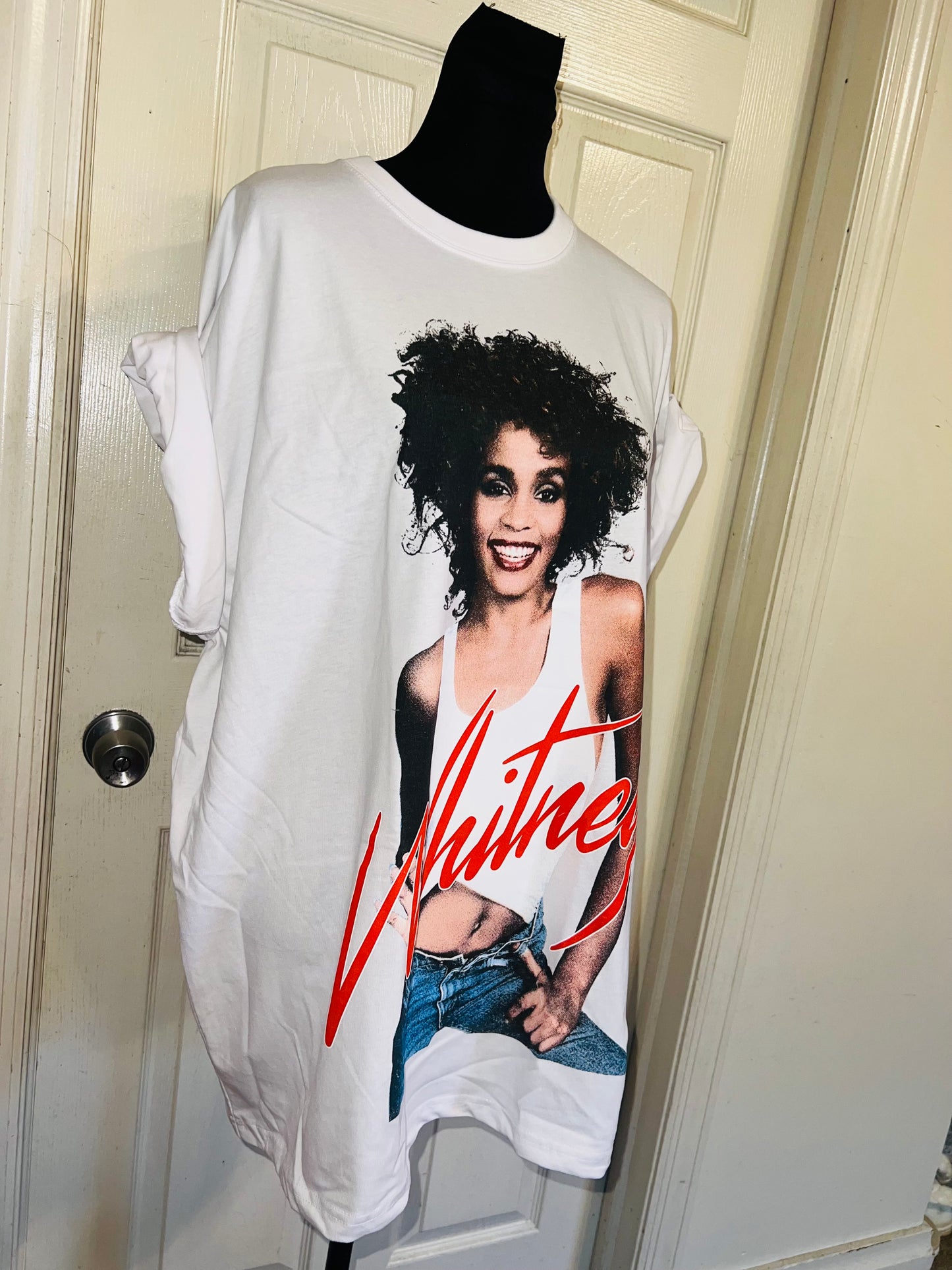 Whitney Houston Oversized Distressed Tee