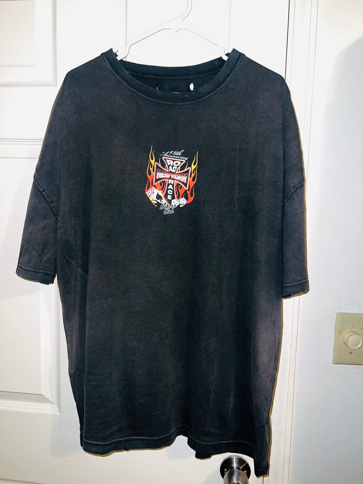 Bikers Club Road Race 18th Anniversary Vintage Oversized Distressed Tee