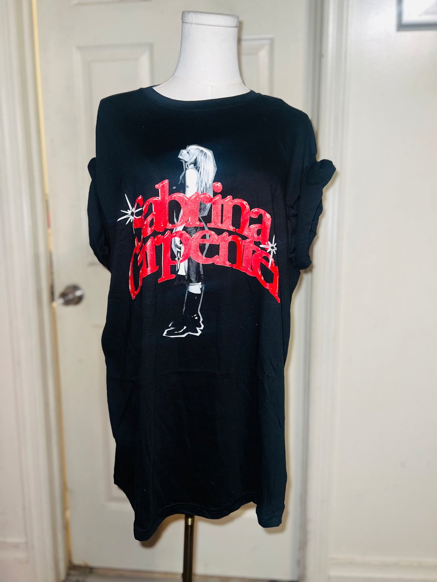 Sabrina Carpenter Oversized Distressed Tee