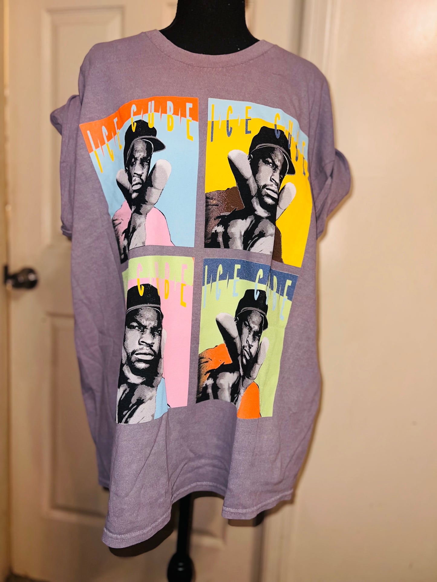 Ice Cube Warhol Pop Art Oversized Distressed Tee