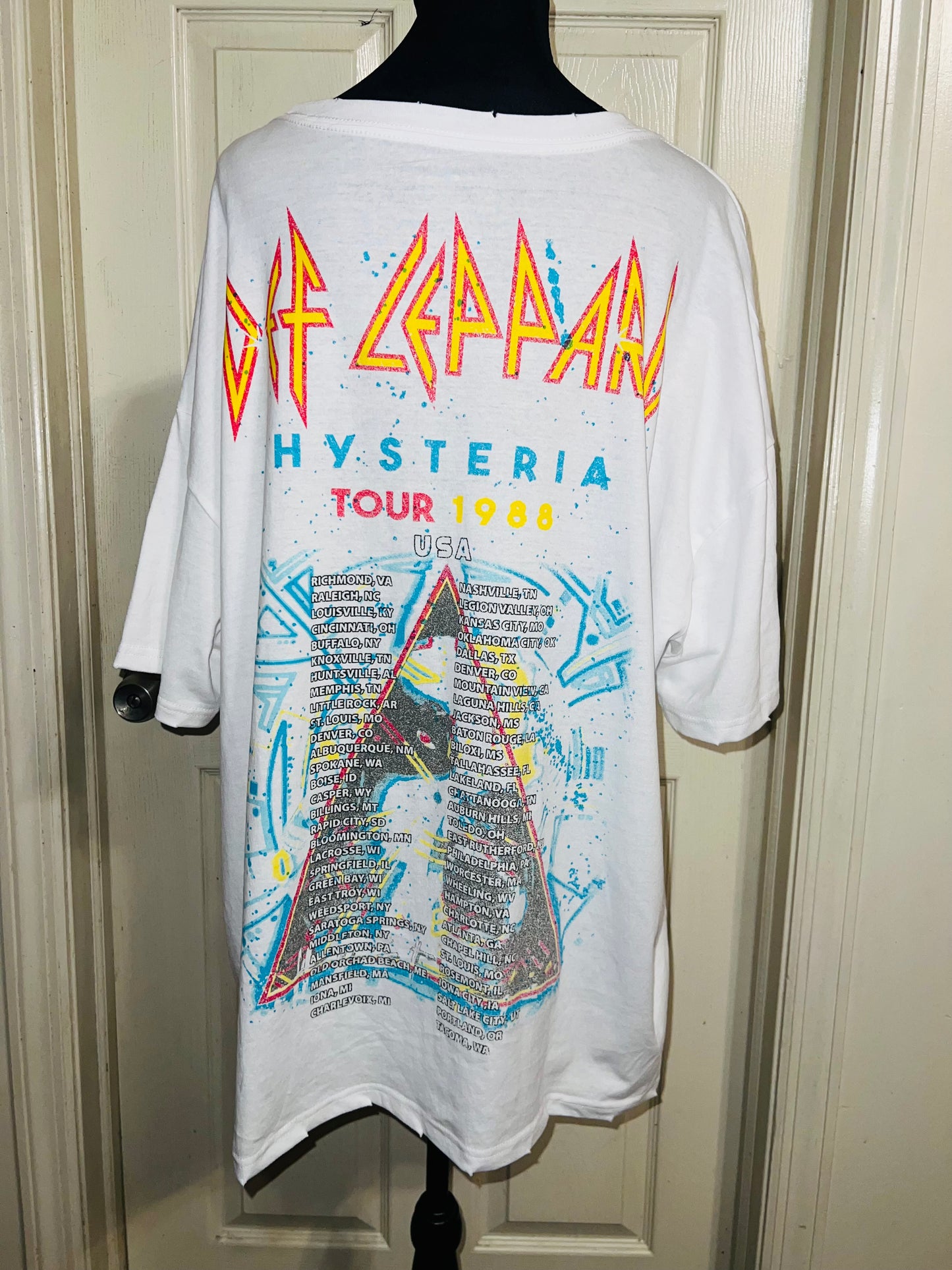 Def Leppard Double Sided Oversized Distressed Tee