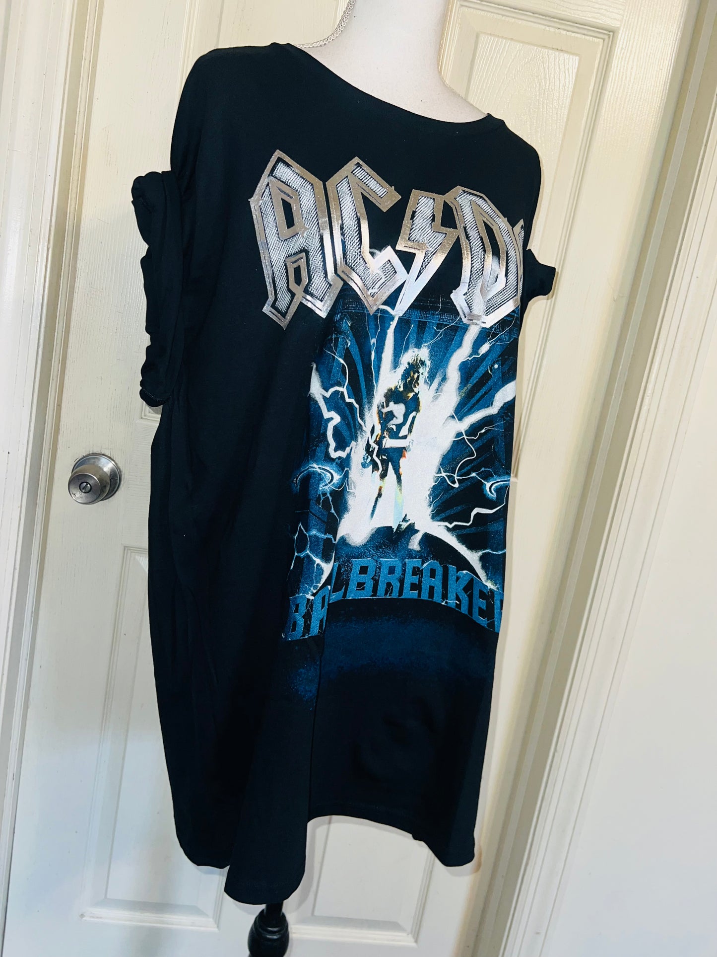 AC/DC Double Sided Oversized Distressed Tee