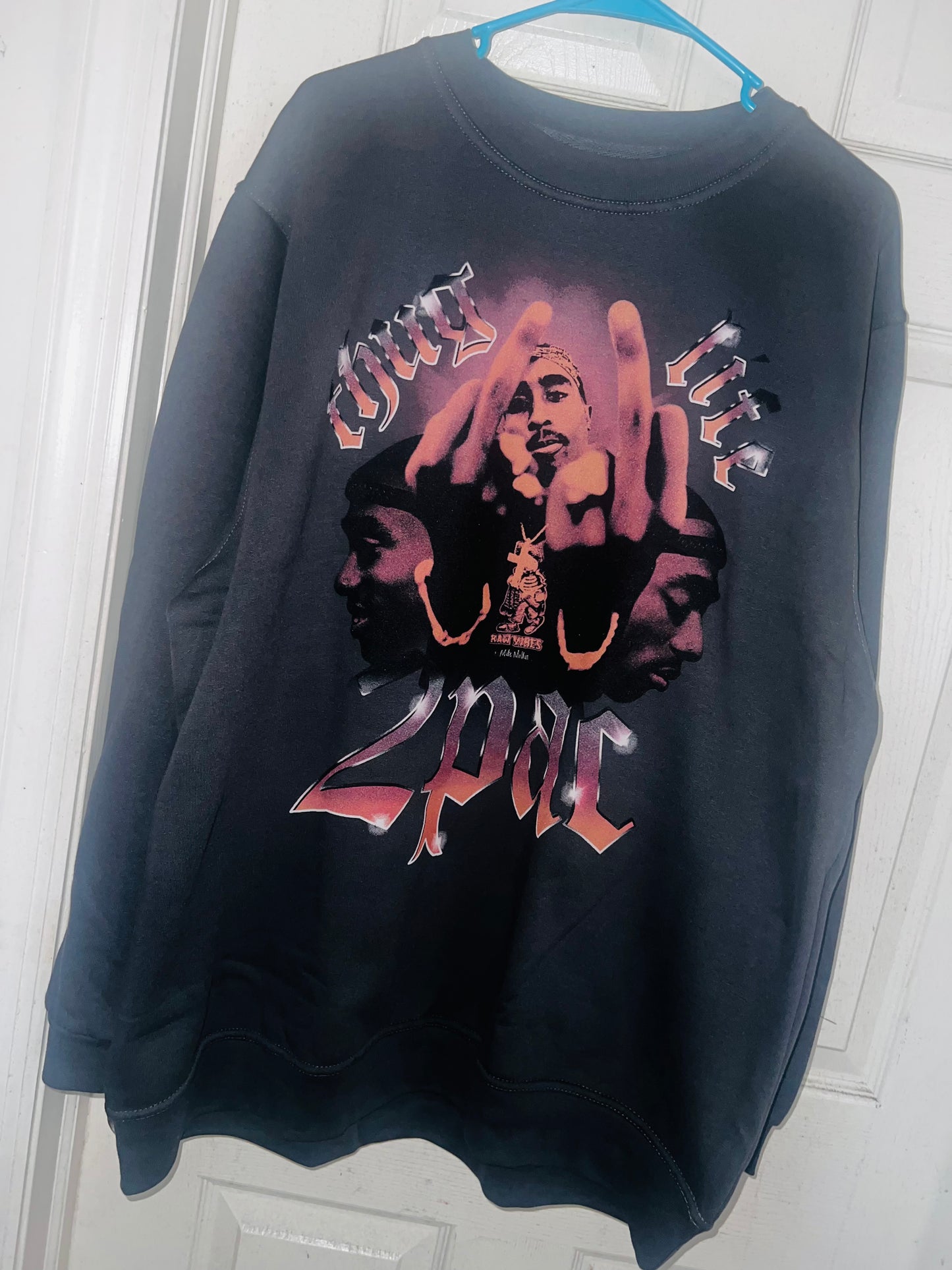 Tupac Oversized Distressed Sweatshirt