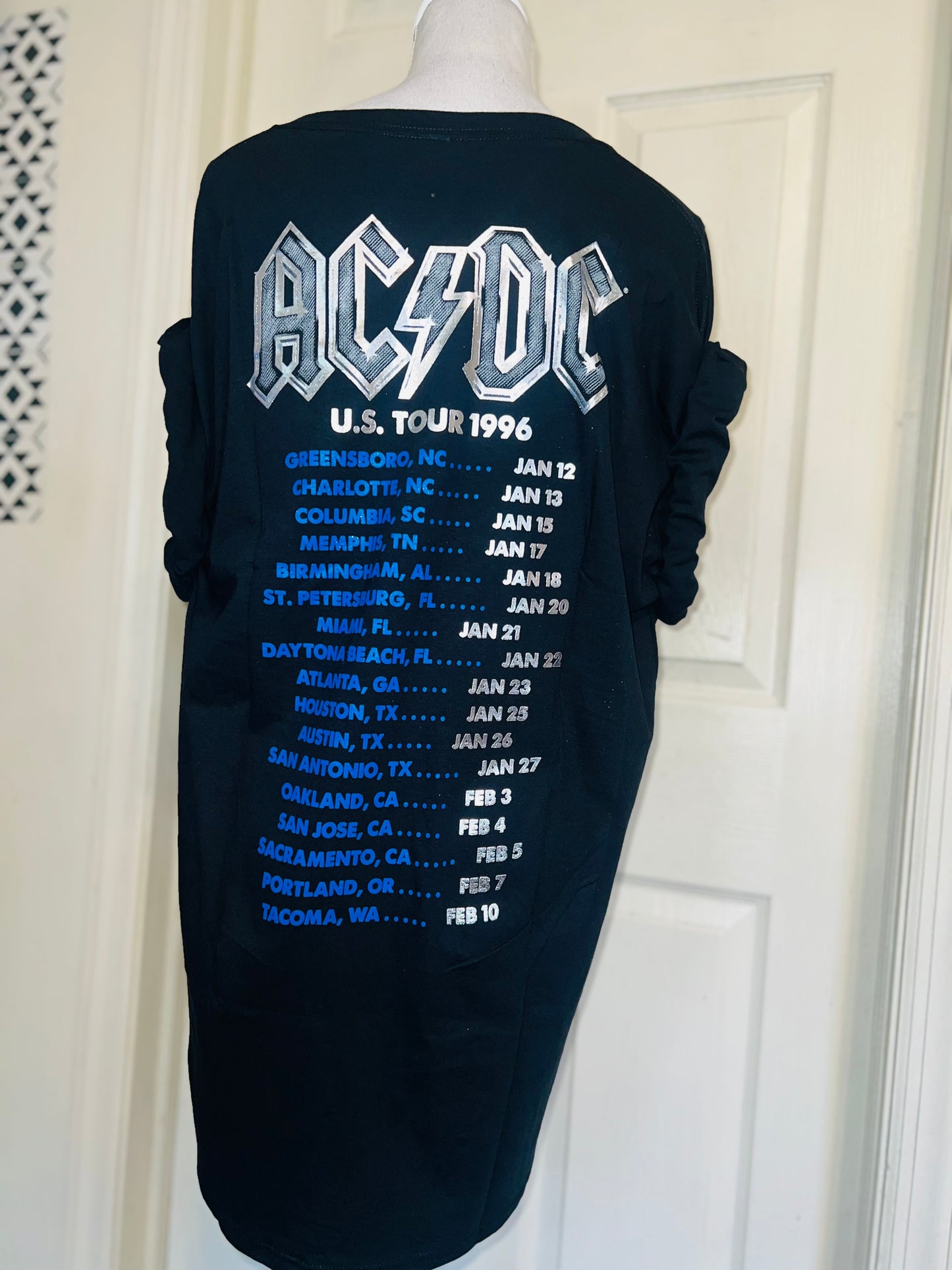 AC/DC Double Sided Oversized Distressed Tee
