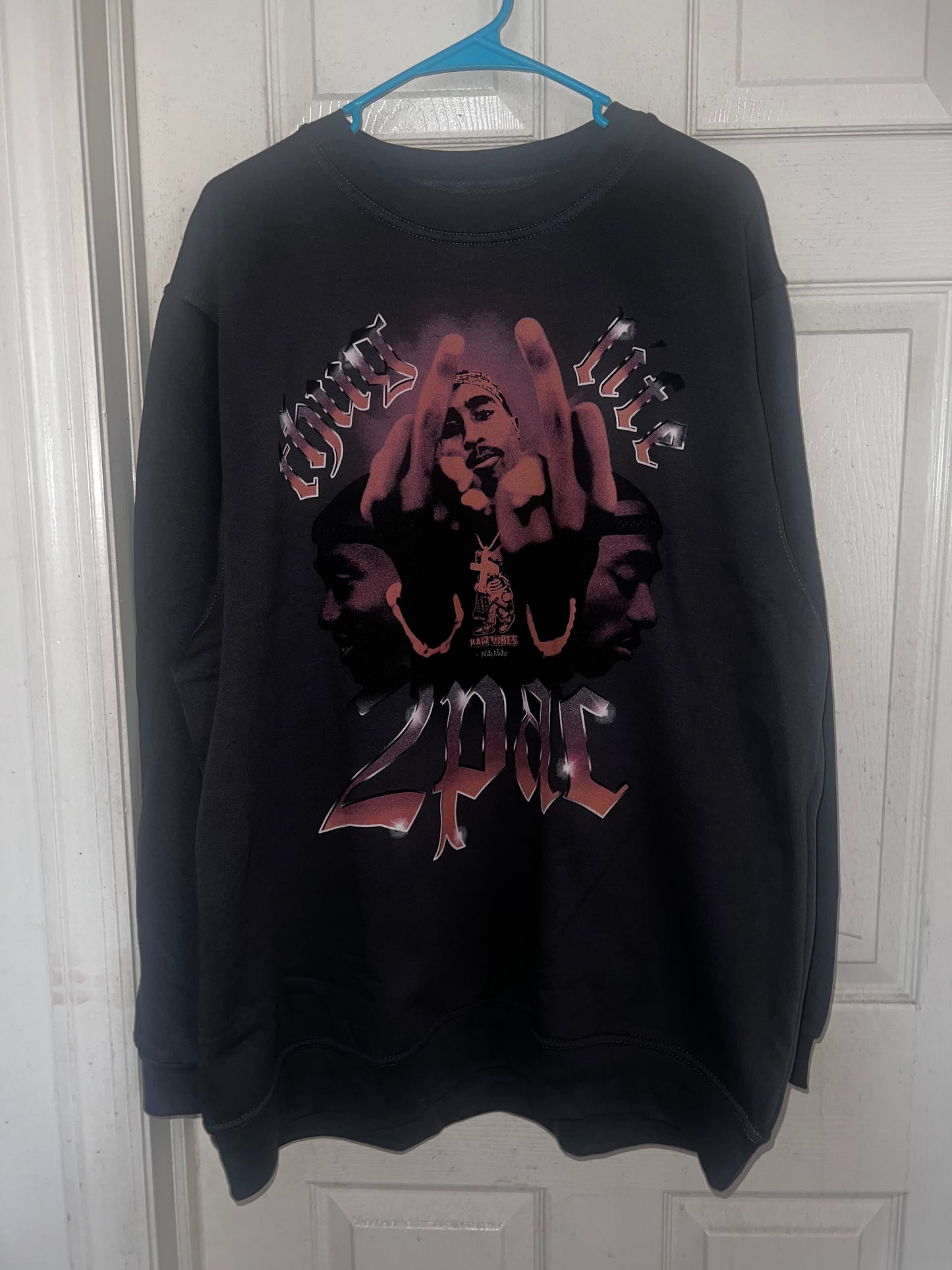 Tupac Oversized Distressed Sweatshirt