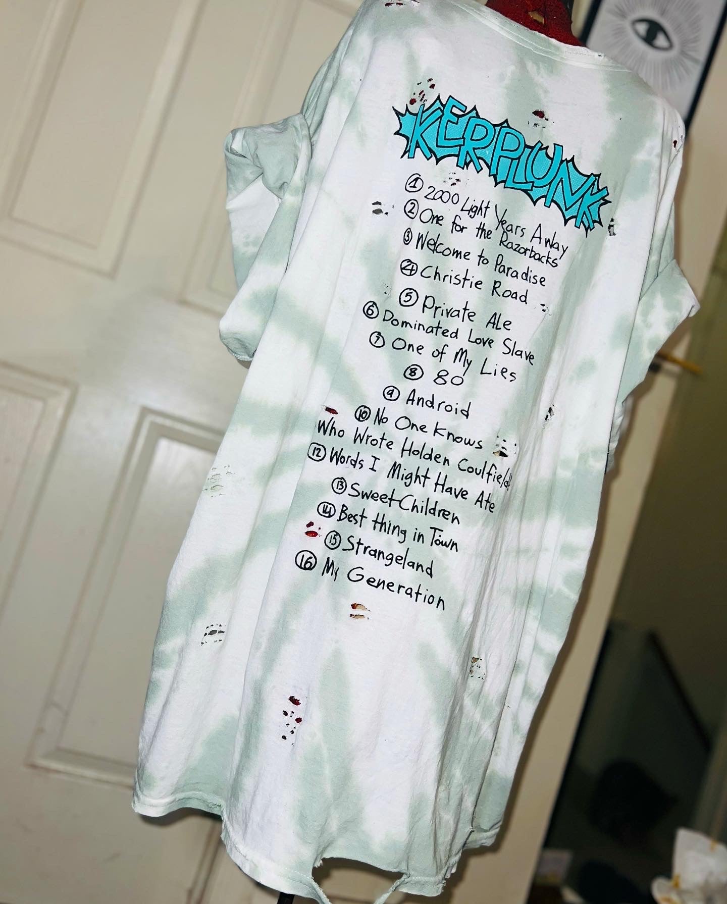 Green Day Tie Dye Double Sided Distressed Tee