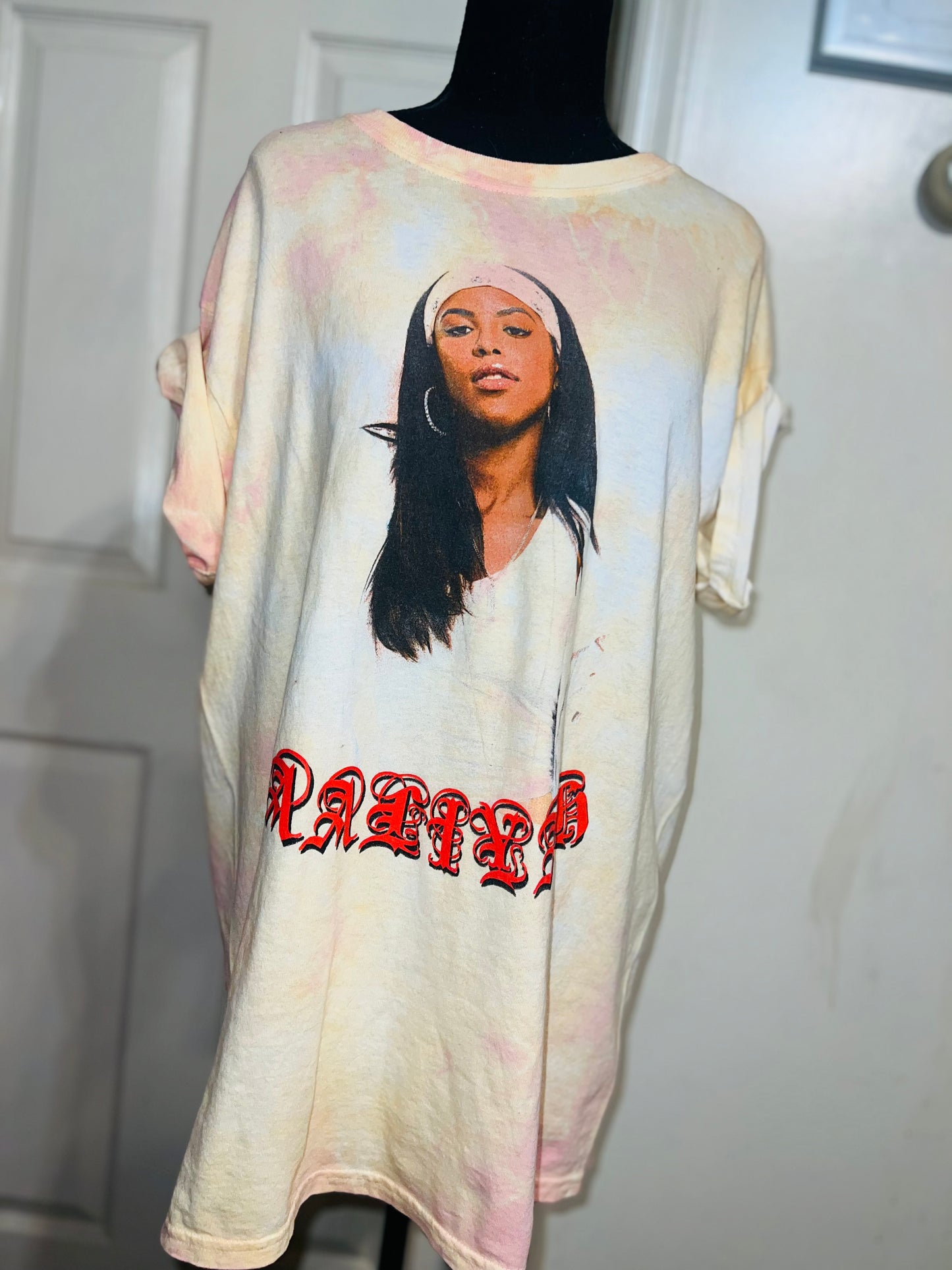 Aaliyah Tie Dye Oversized Distressed Tee