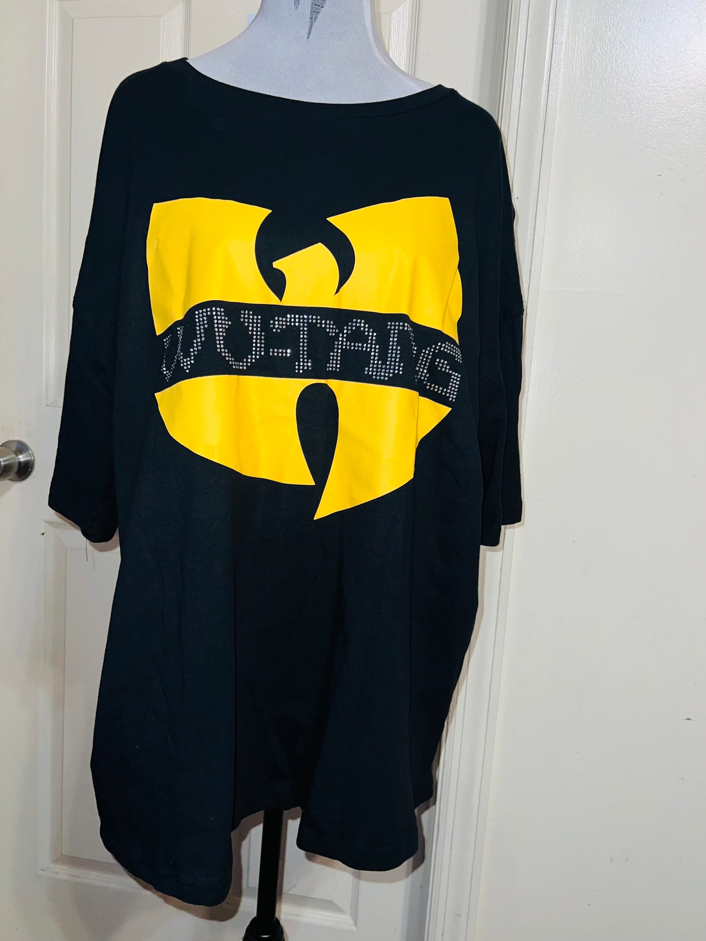 Wu-Tang Clan Rhinestone Oversized Distressed Tee