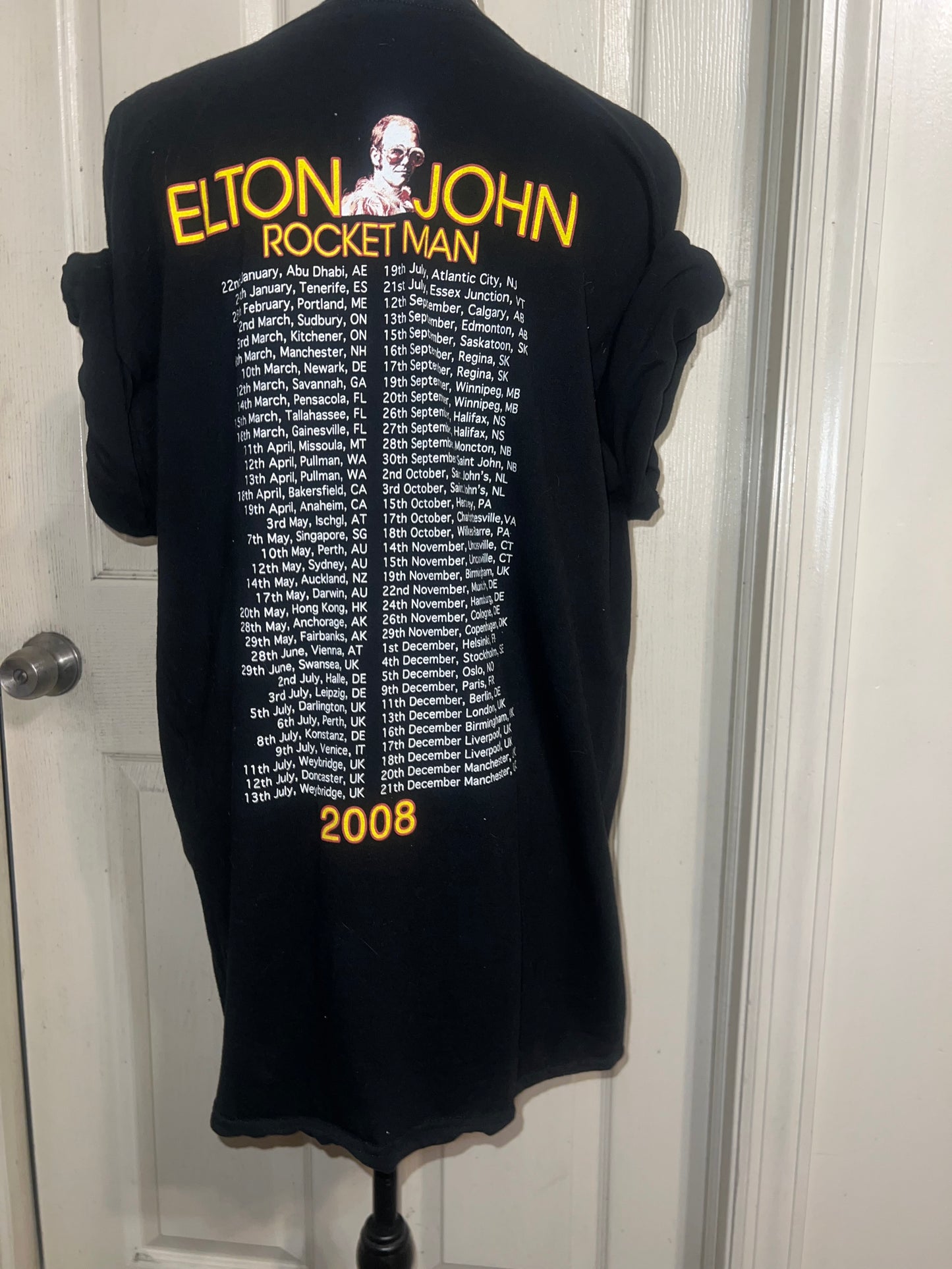 Elton John Vintage Double Sided Oversized Distressed Tee