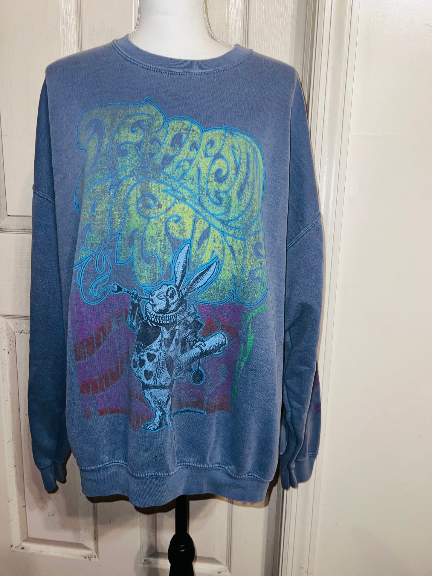 Jefferson Airplane Oversized Distressed Sweatshirt