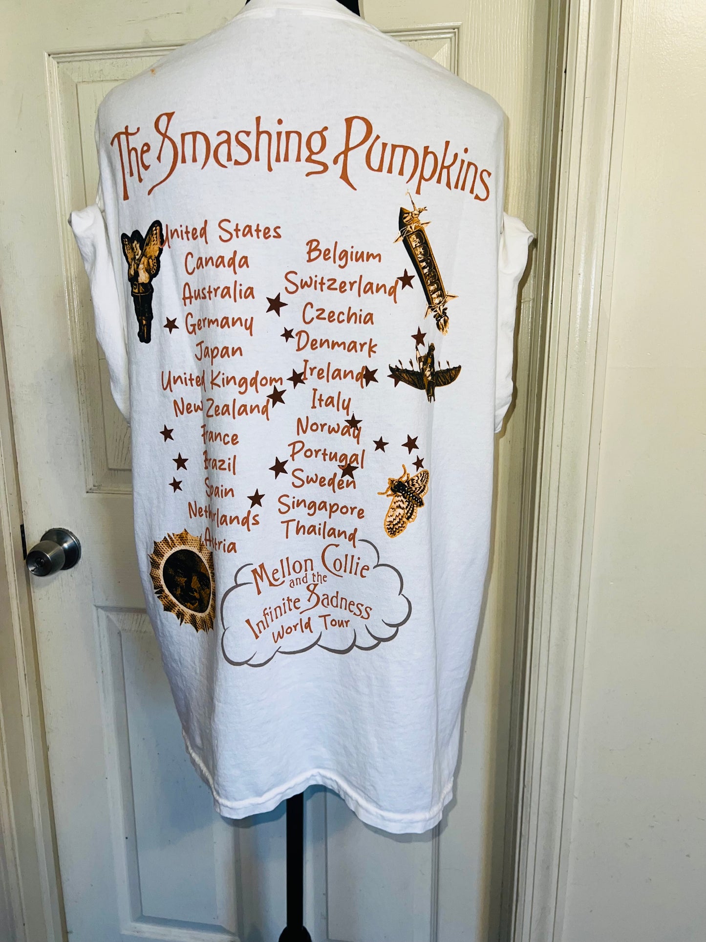 The Smashing Pumpkins Double Sided Oversized Distressed Tee
