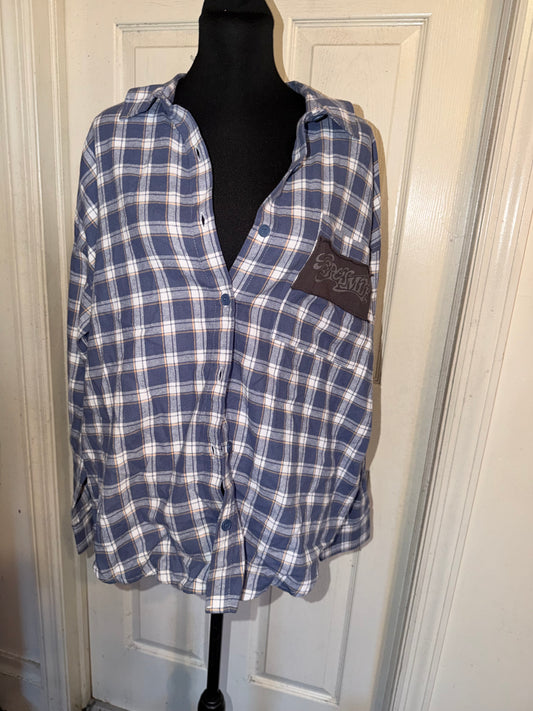 Aerosmith Oversized Double Sided Distressed Flannel