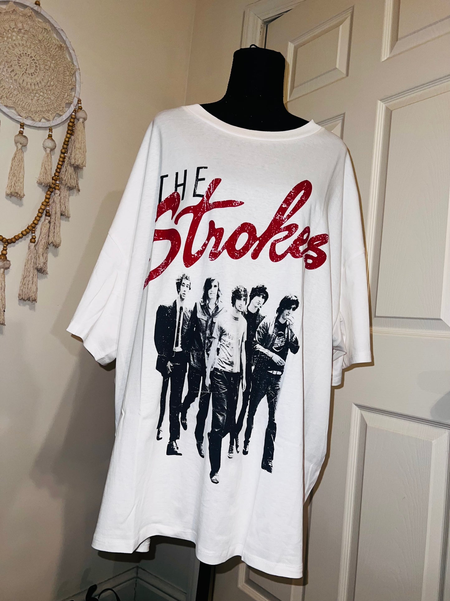 The Strokes Oversized Distressed Tee