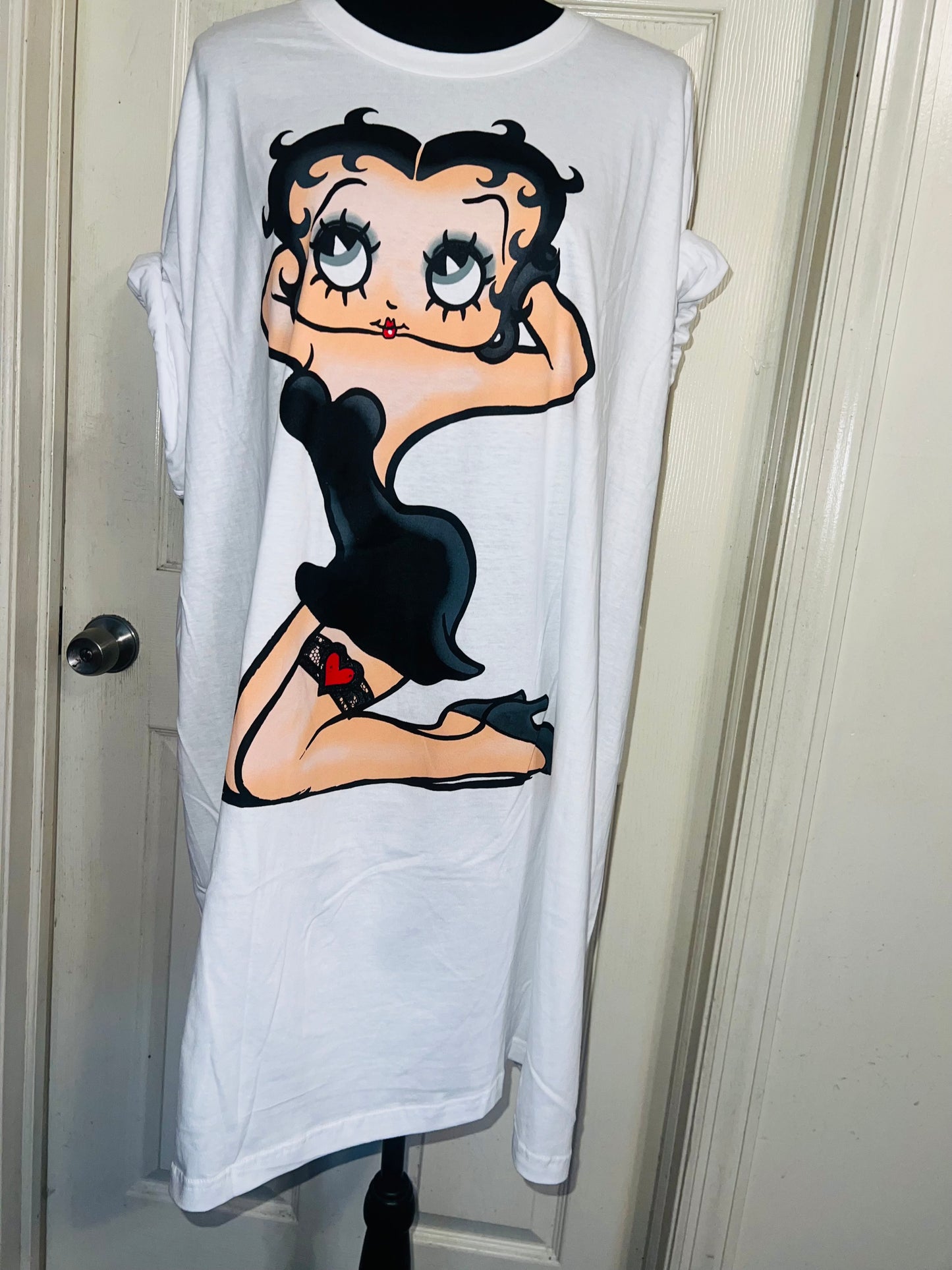 Betty Boop Oversized Distressed T-Shirt Dress
