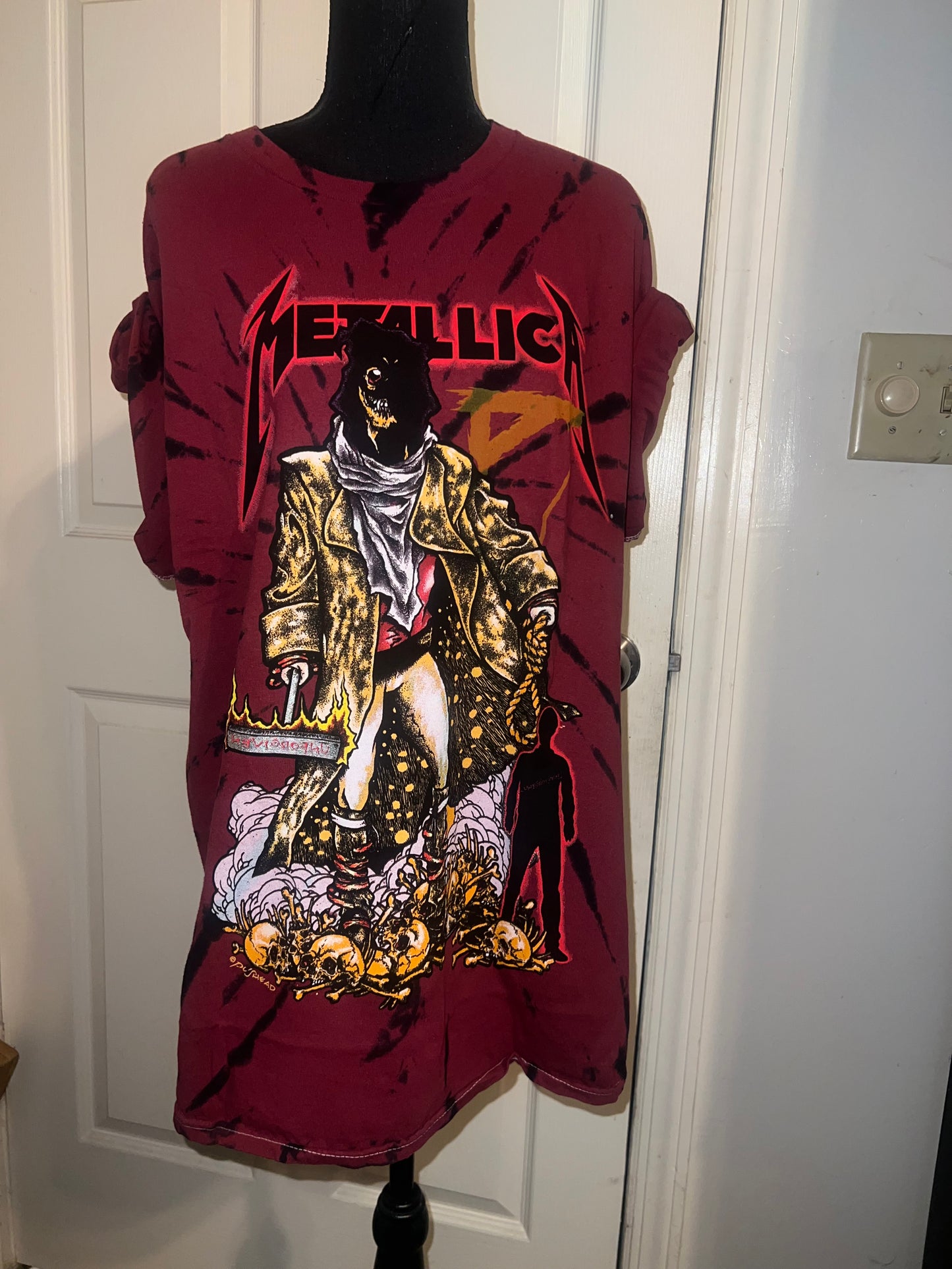 Metallica Tie Dye Double Sided Oversized Tee