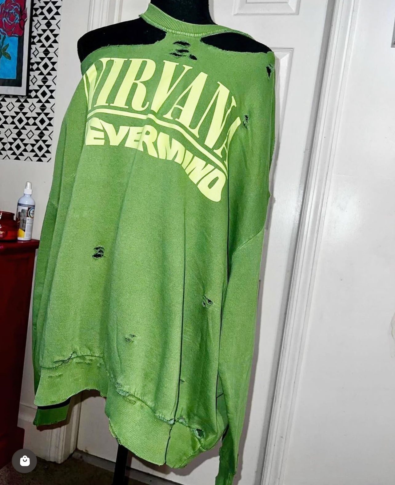 Nirvana Nevermind Oversized Distresed Sweatshirt
