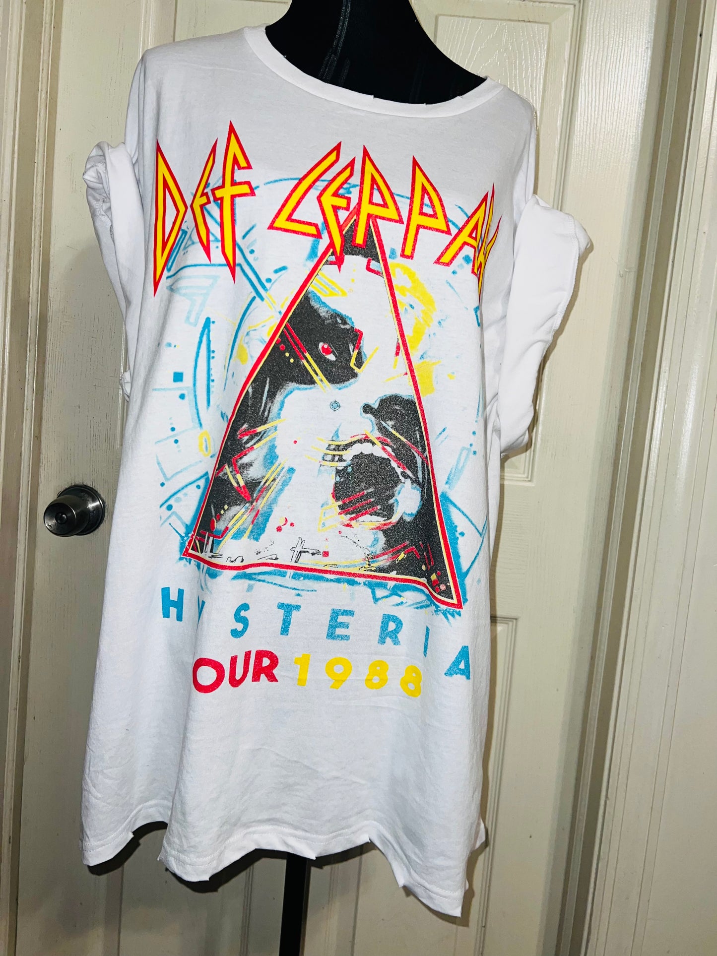Def Leppard Double Sided Oversized Distressed Tee