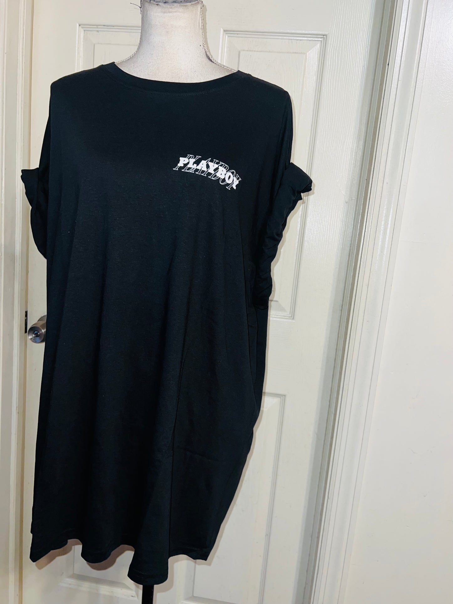 Playboy Double Sides Oversized Distressed Tee