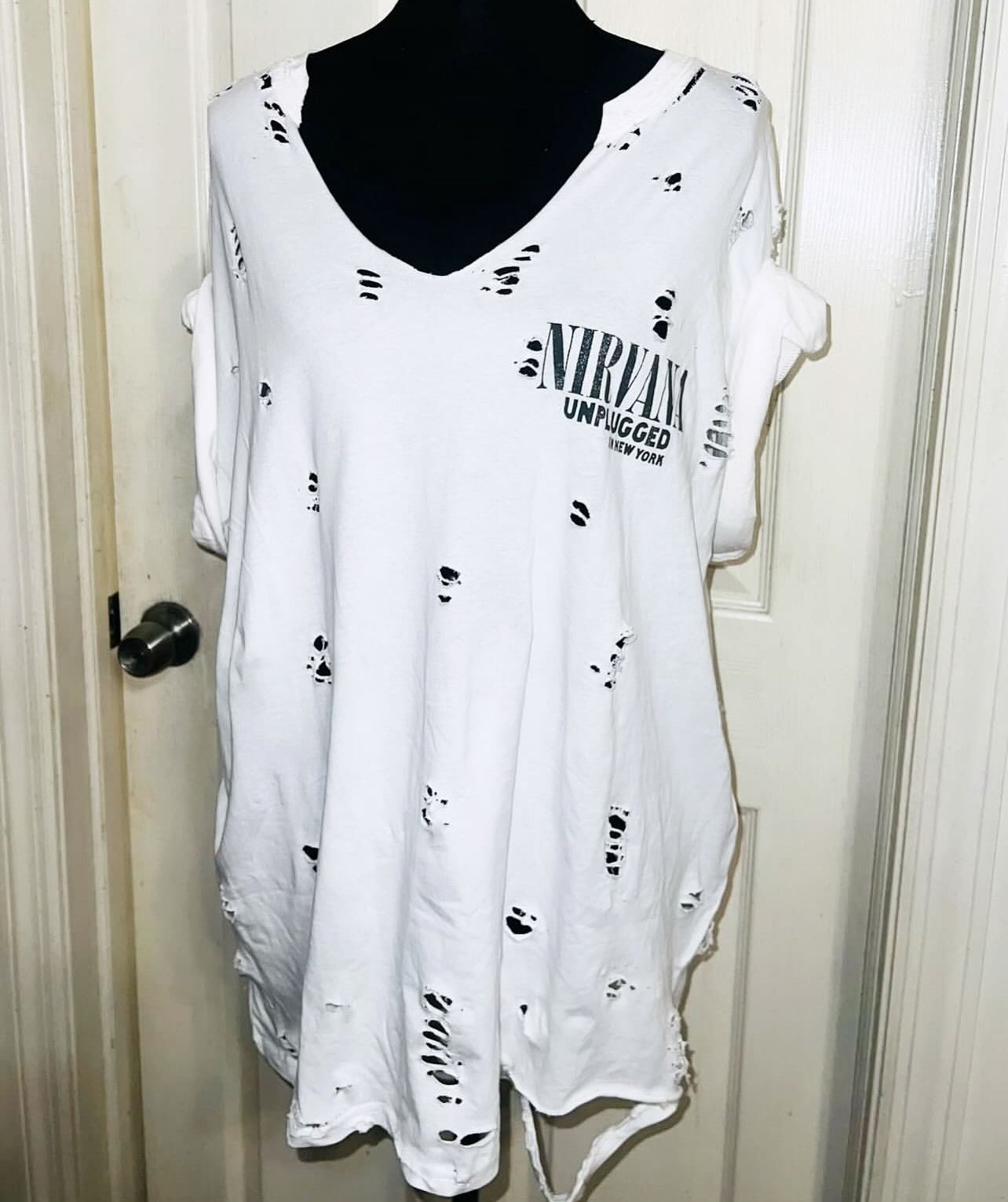 Nirvana Double Sided Oversized Distressed Tee