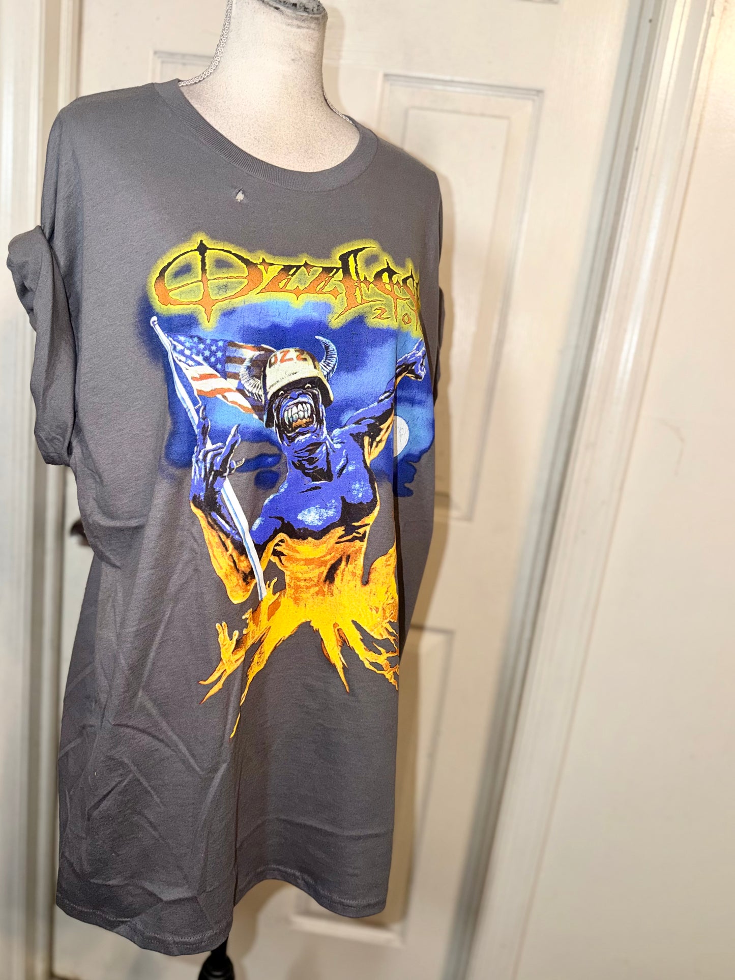 Ozzy Osbourne Ozzfest Double Sided Oversized Distressed Tee