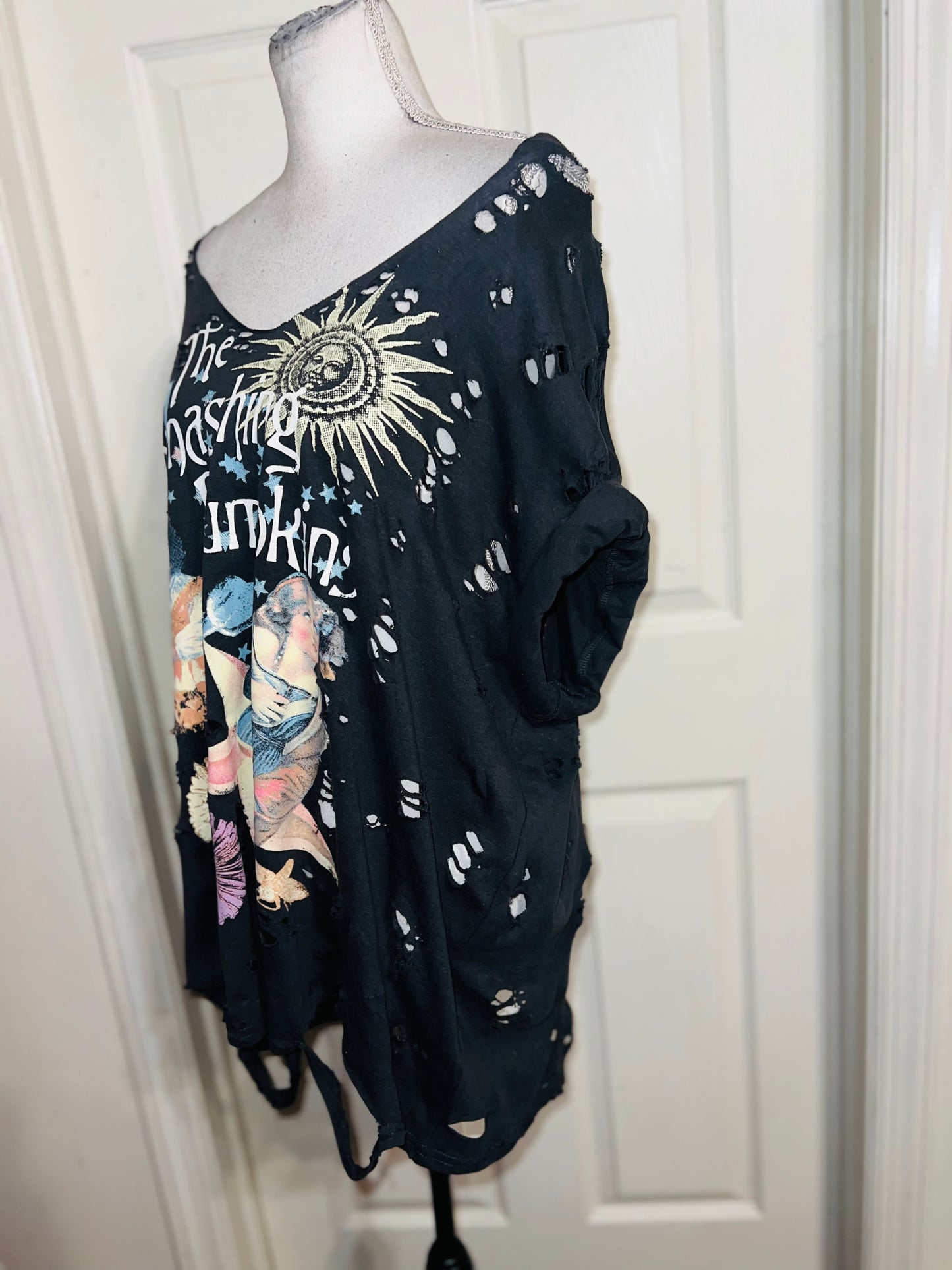 Smashing Pumpkins Double Sided Oversized Distressed Tee