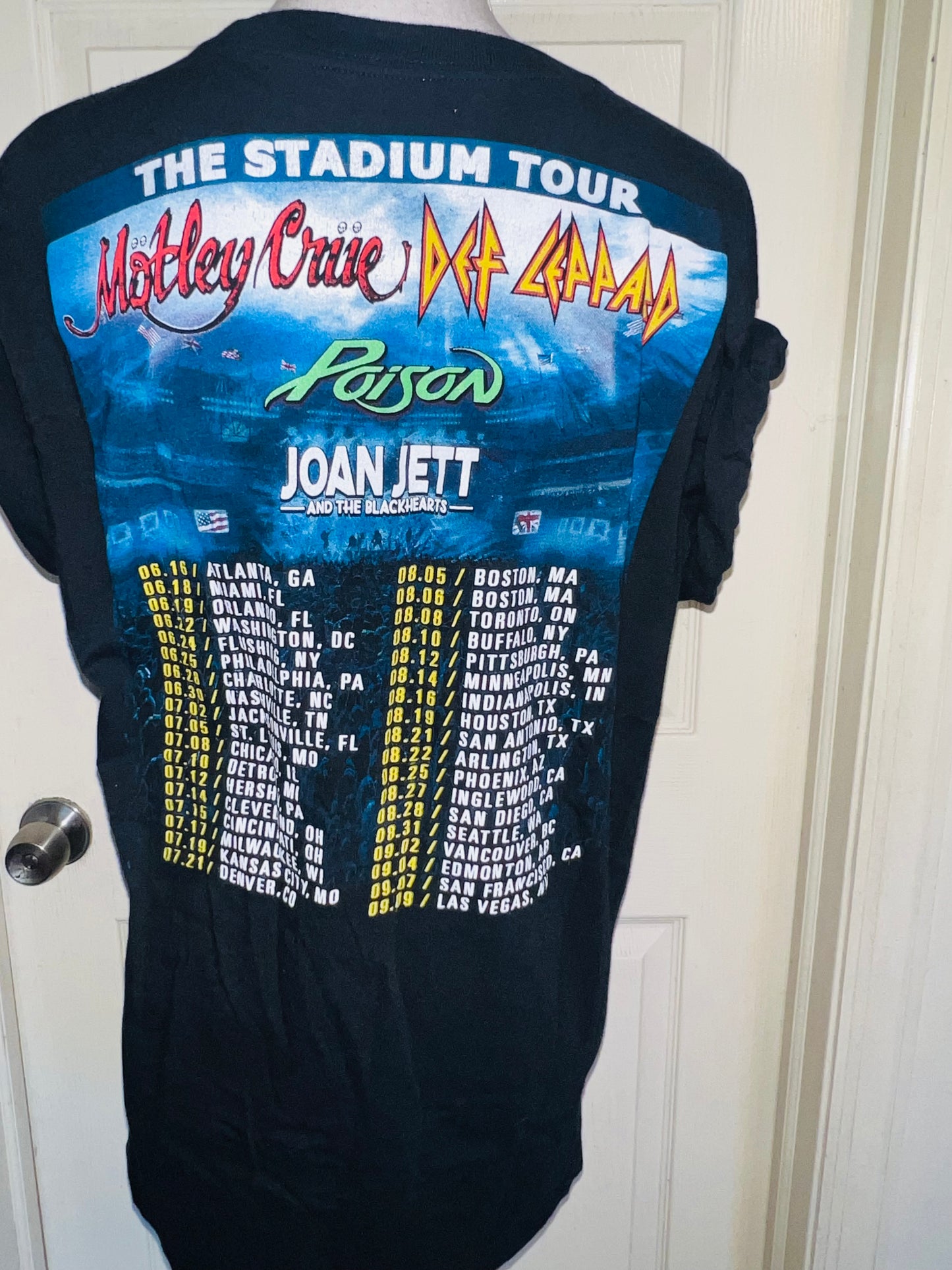 Motley Crue, Def Leppard, Poison, and Joan Jett Double Sided Oversized Tee