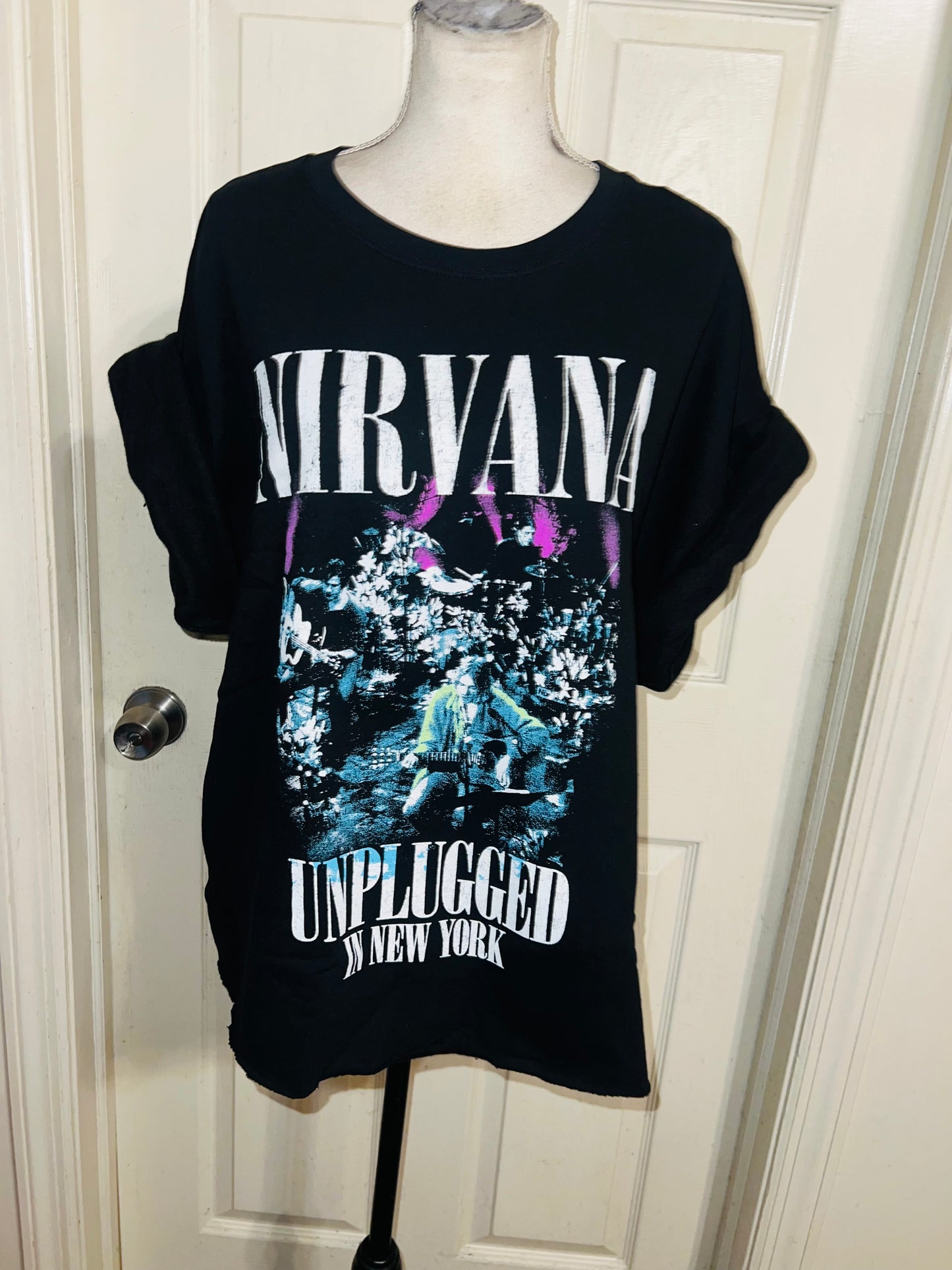 Nirvana Oversized Distressed Sweatshirt Tee