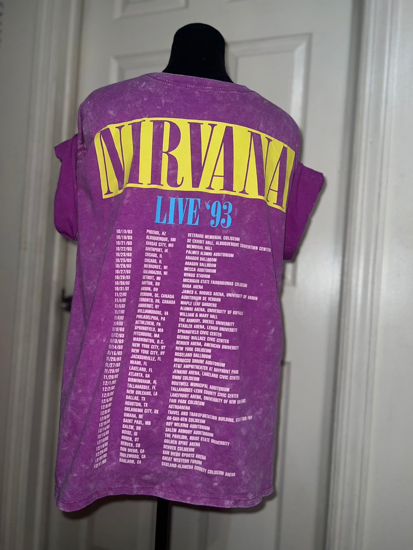 Nirvana Double Sided Oversized Distressed Tee