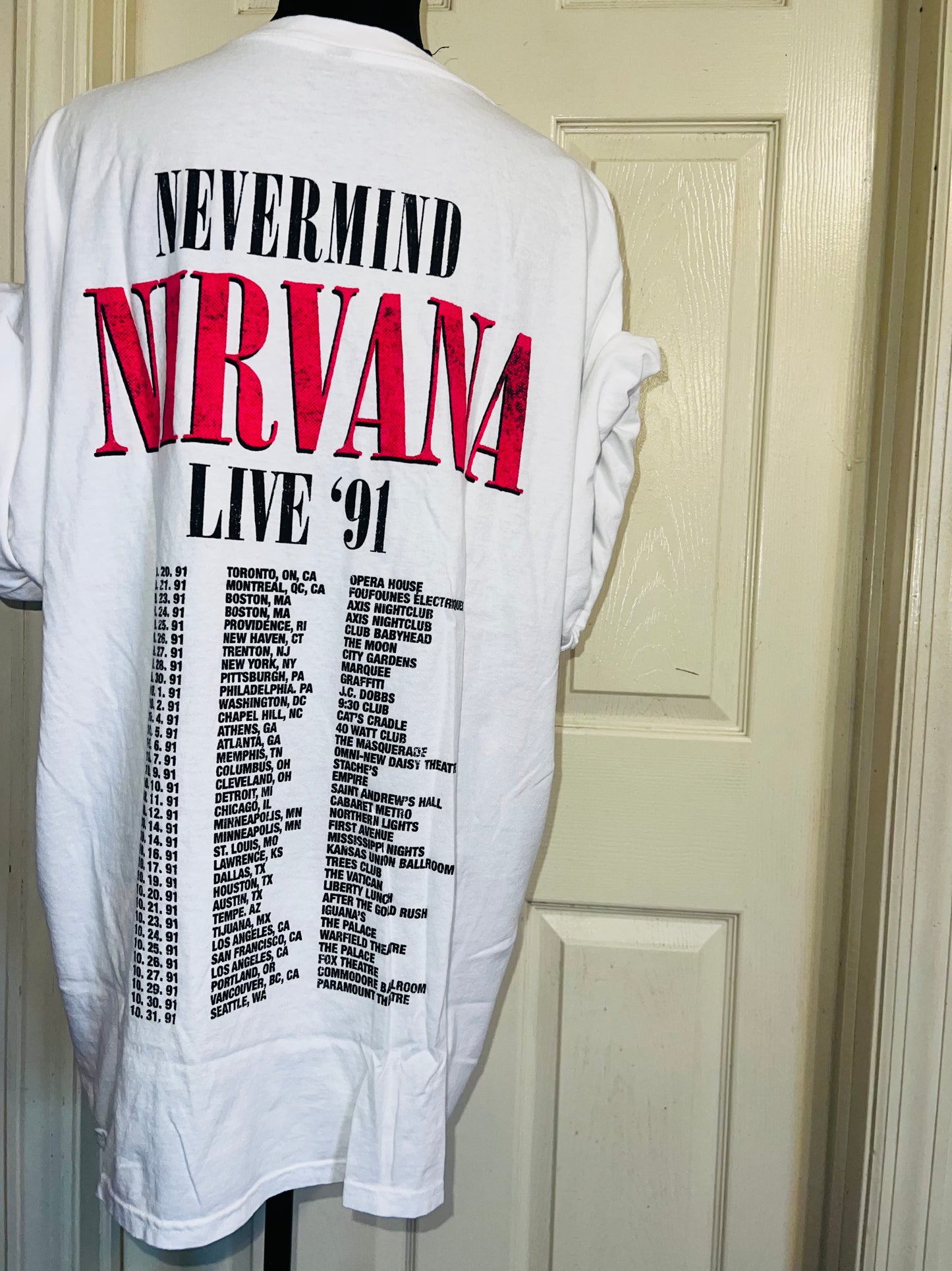 Nirvana Double Sided Oversized Distressed Tee