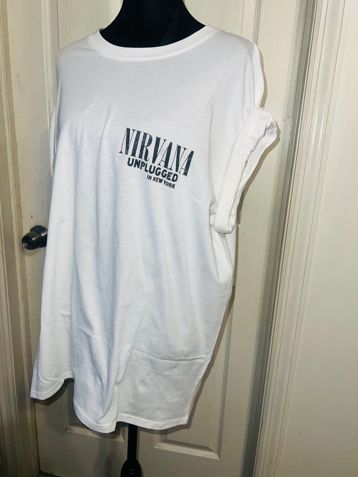 Nirvana Double Sided Oversized Distressed Tee