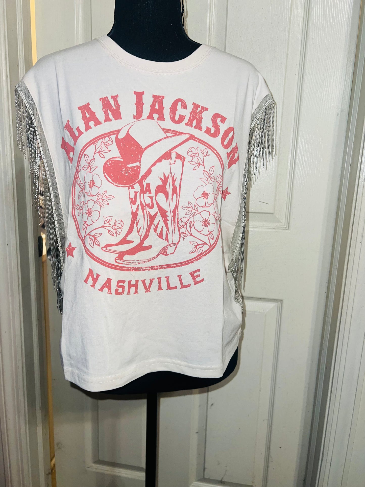 Alan Jackson Oversized Metal Fringe Muscle Tee