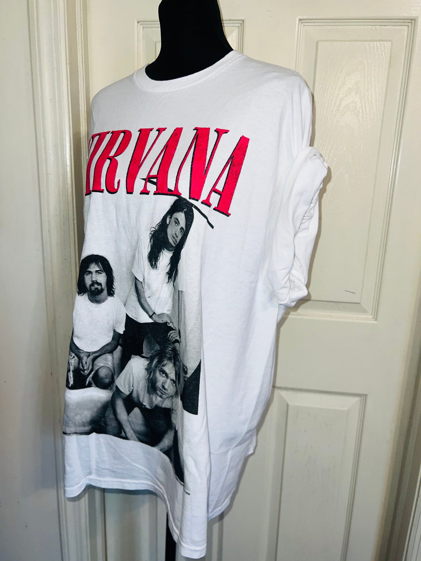 Nirvana Double Sided Oversized Distressed Tee