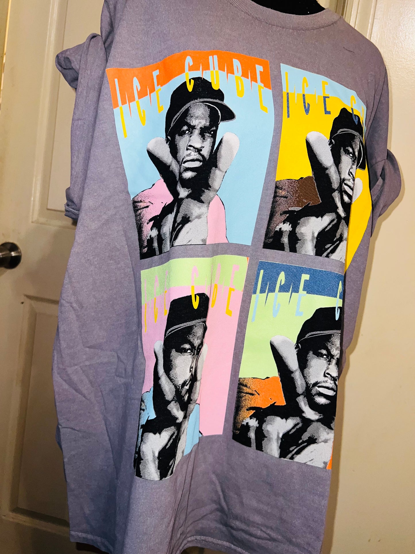 Ice Cube Warhol Pop Art Oversized Distressed Tee