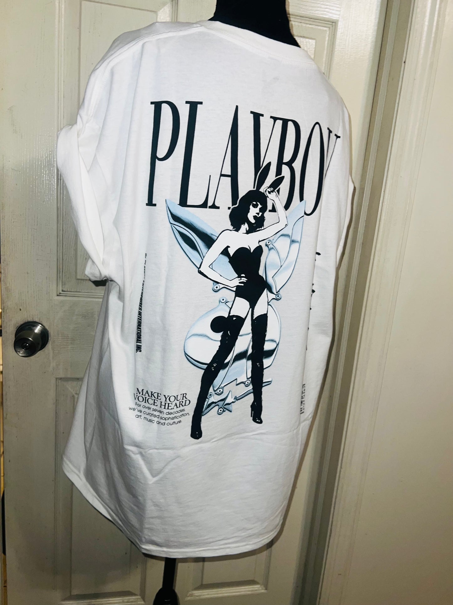 Playboy Double Sided Oversized Distressed Tee