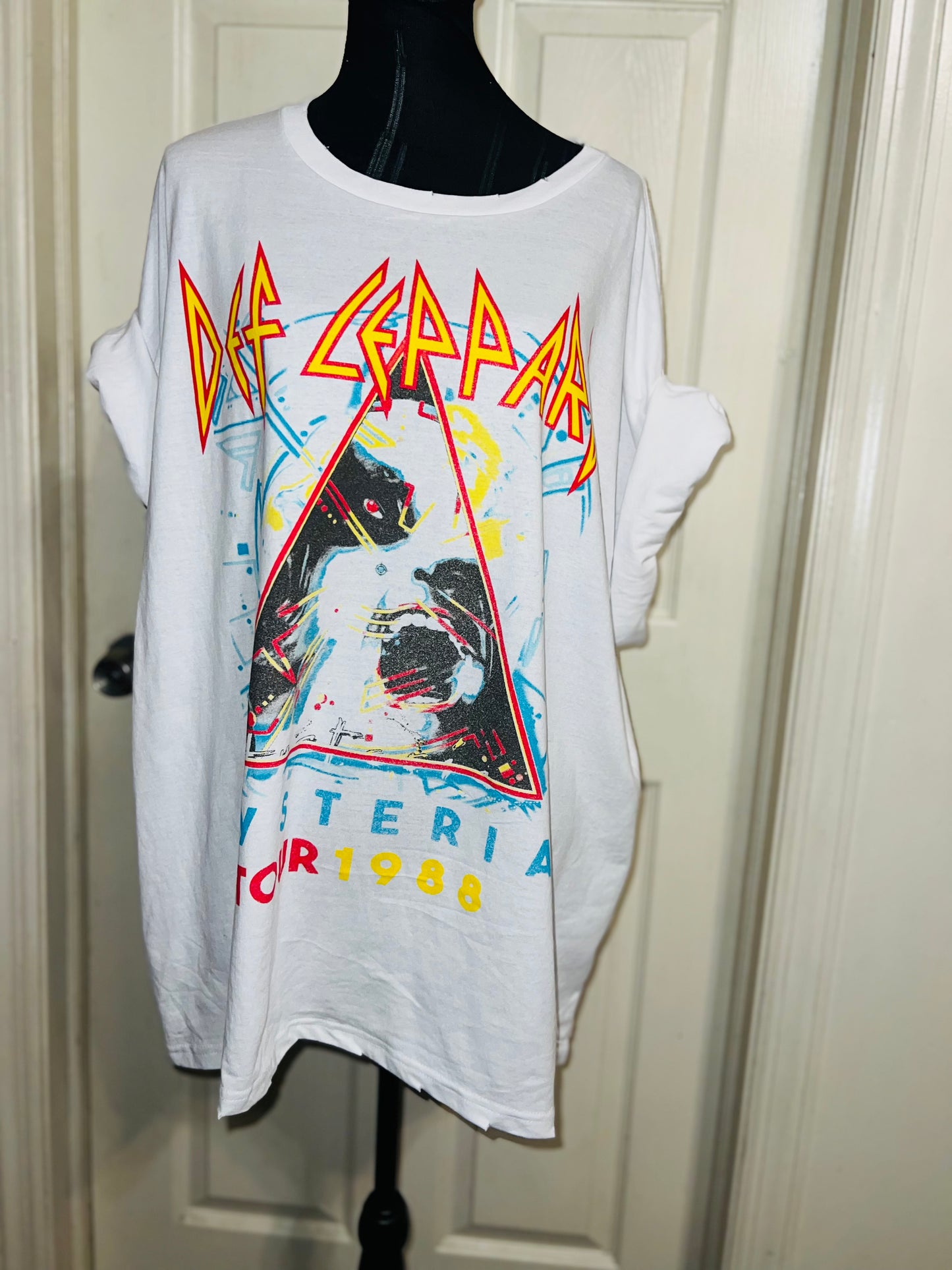 Def Leppard Double Sided Oversized Distressed Tee