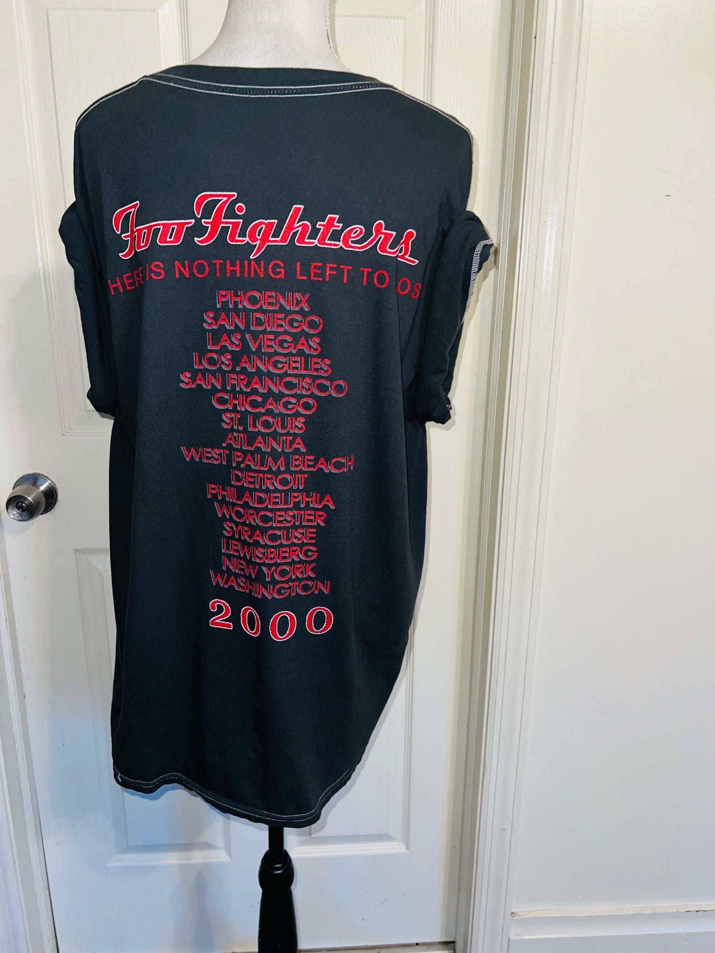 Foo Fighters Double Sided Oversized Distressed Tee