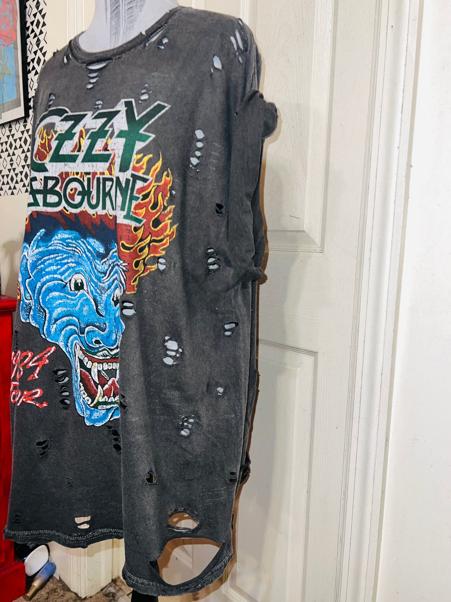 Ozzy Osbourne Double Sided Oversized Distressed Tee