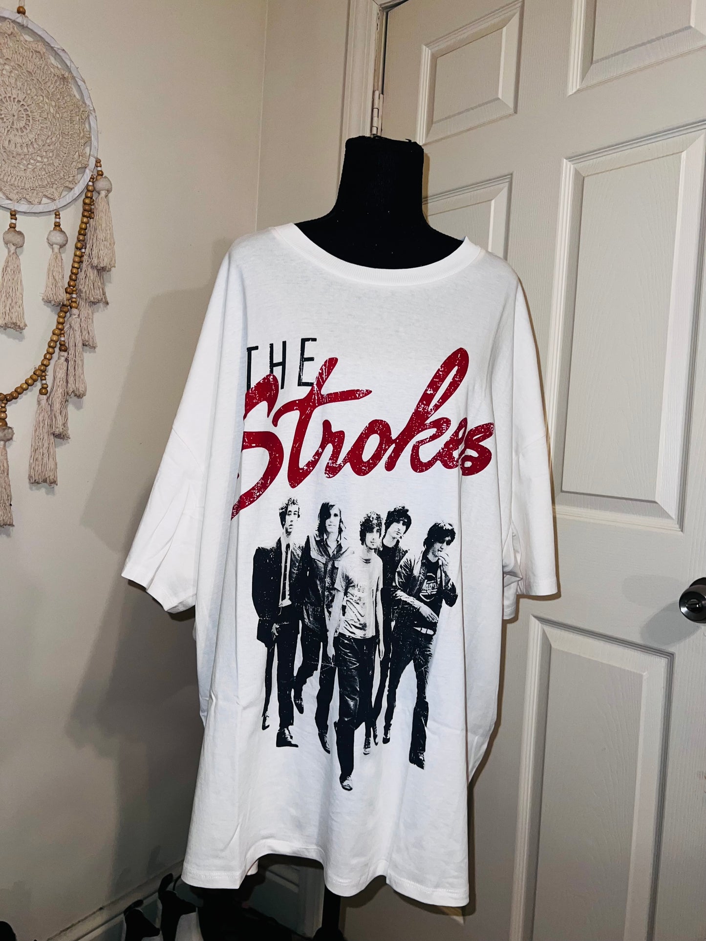 The Strokes Oversized Distressed Tee
