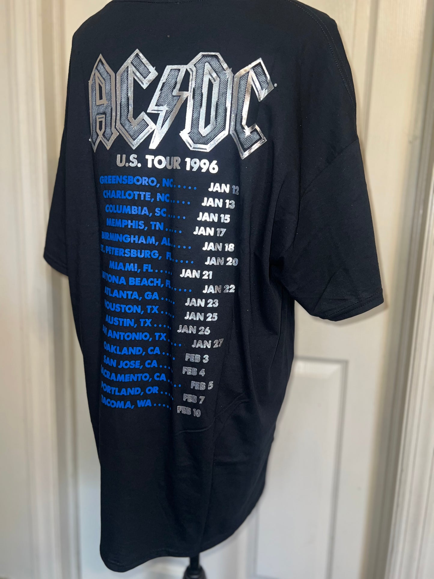 AC/DC Double Sided Oversized Distressed Tee