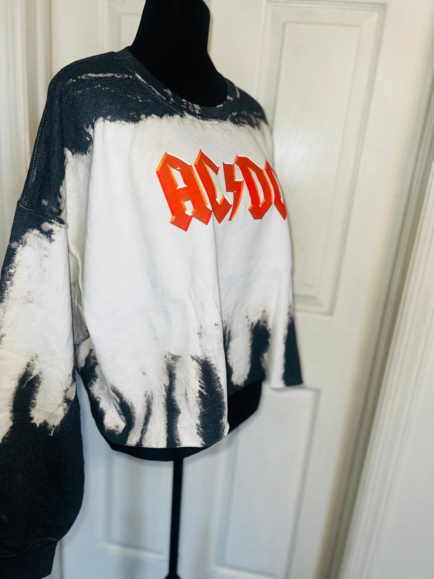 AC/DC Oversized Distressed Sweatshirt