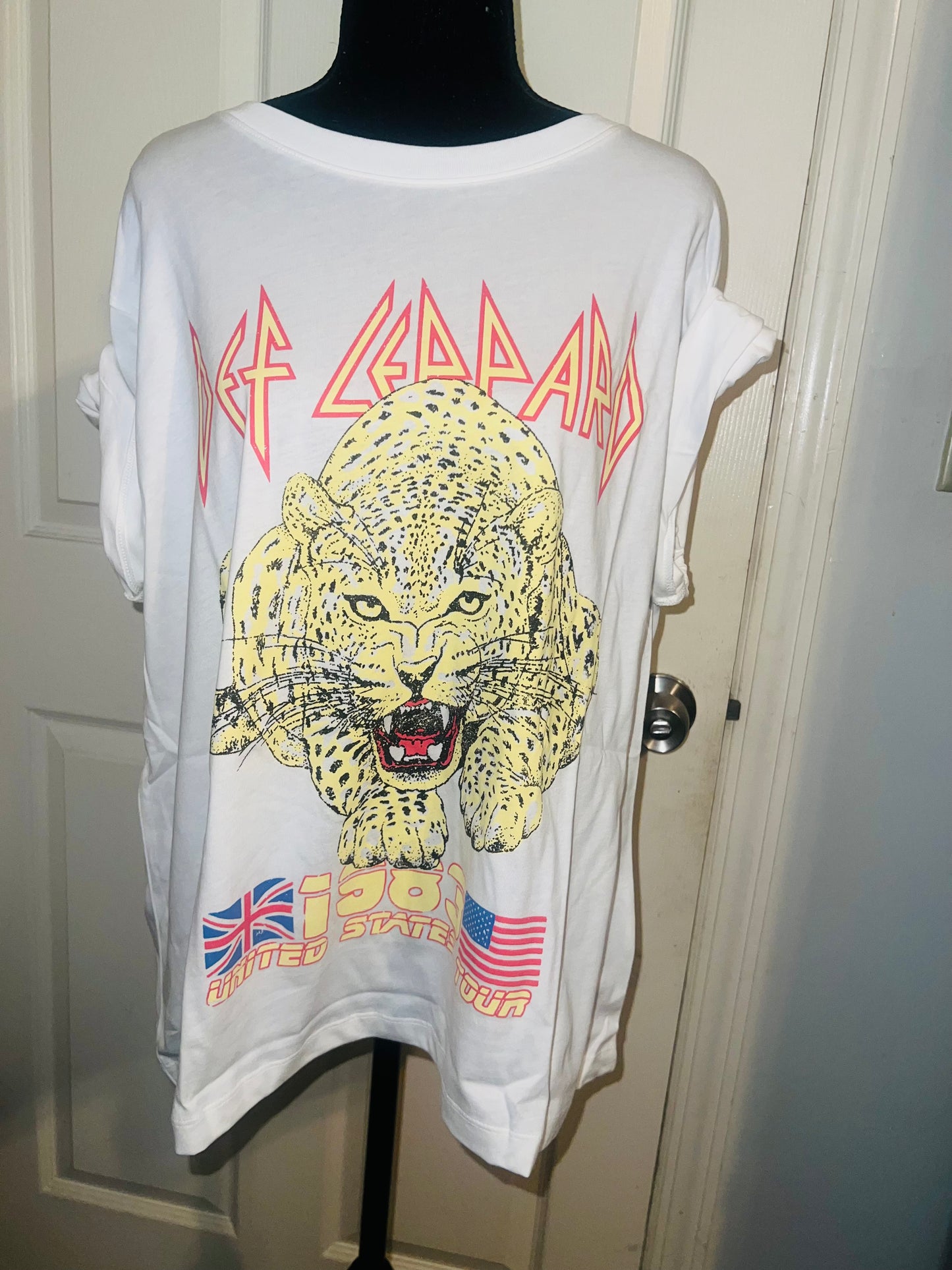 Def Leppard Oversized Distressed Tee