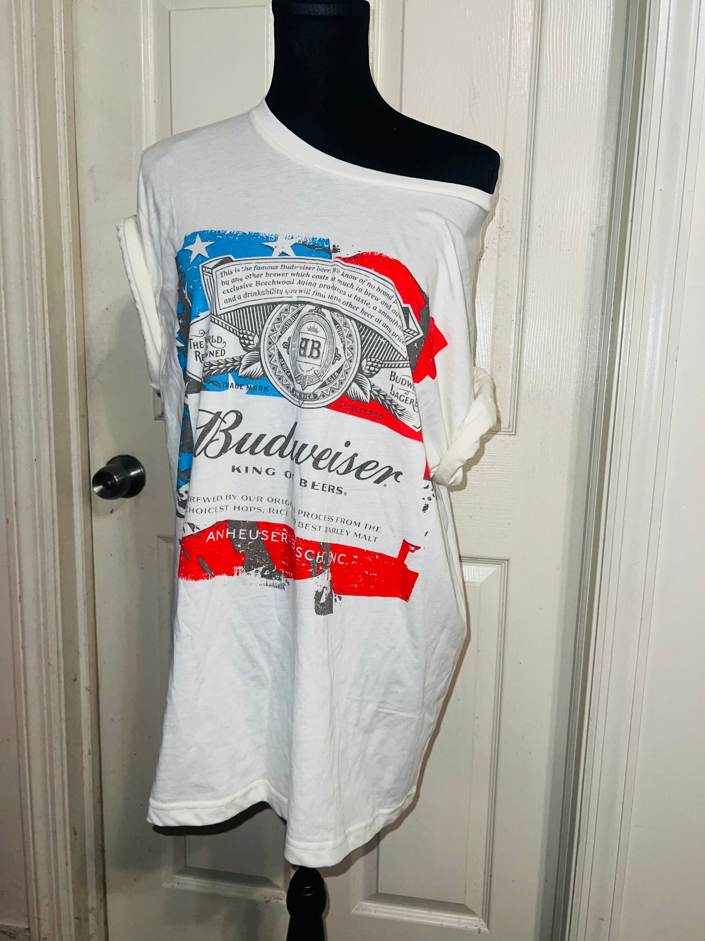 Budweiser USA Oversized Distressed Tee
