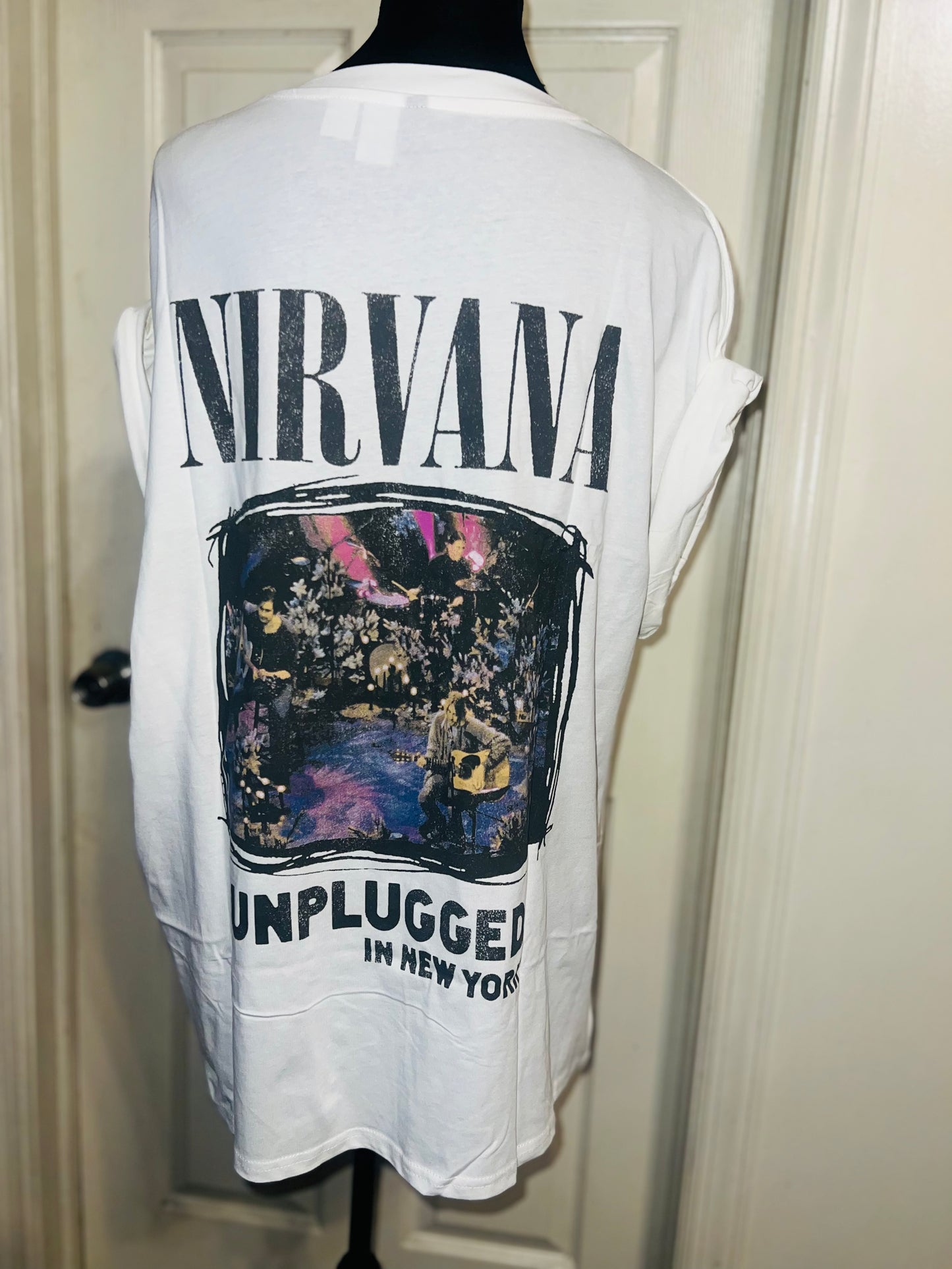 Nirvana Double Sided Oversized Distressed Tee
