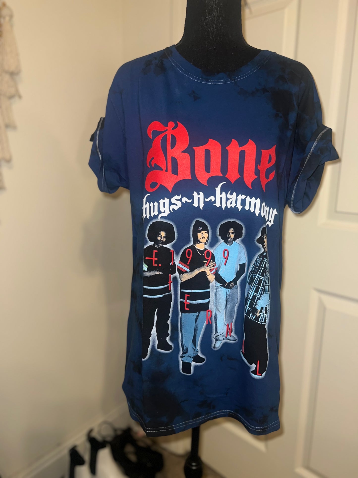 Bone Thugs n Harmony Tie Dyed Oversized Distressed Tee