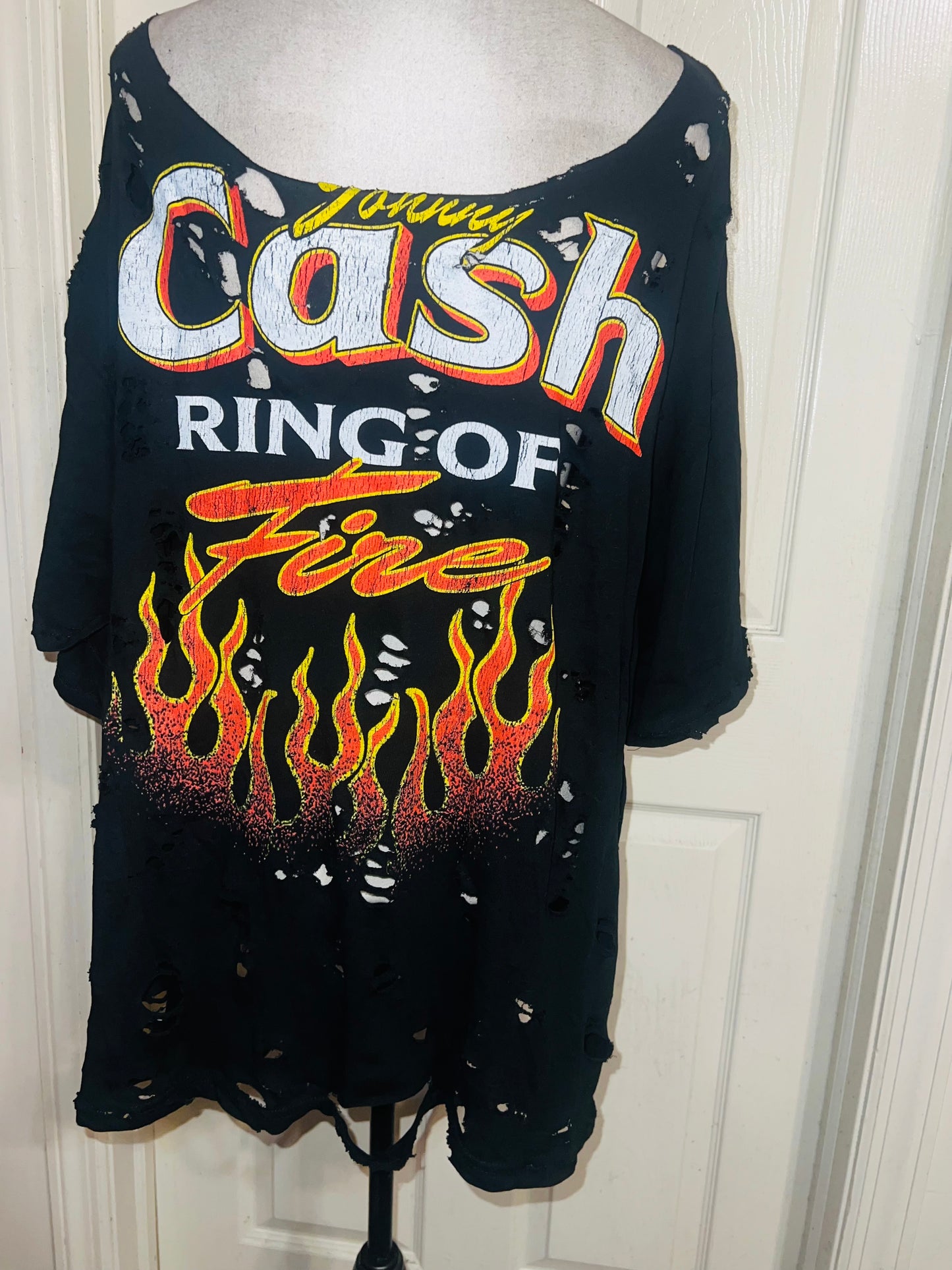 Johnny Cash Double Sided Oversized Distressed Tee