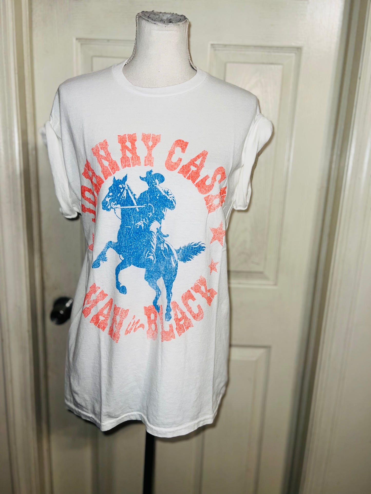 Johnny Cash Oversized Distressed Tee