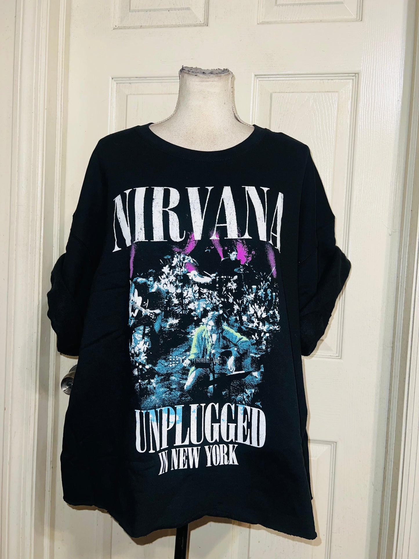 Nirvana Oversized Distressed Sweatshirt Tee