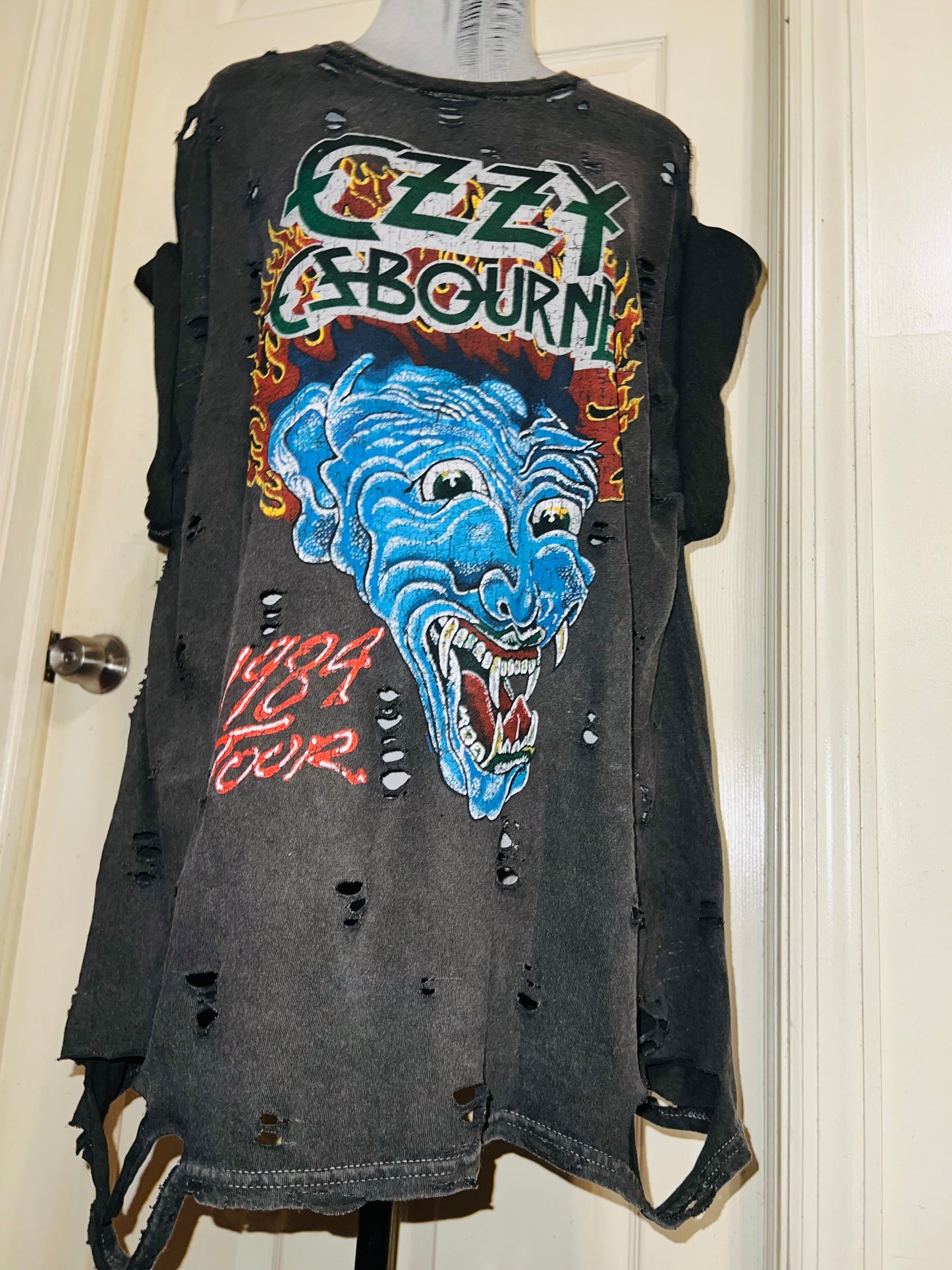 Ozzy Osbourne Double Sided Oversized Distressed Tee