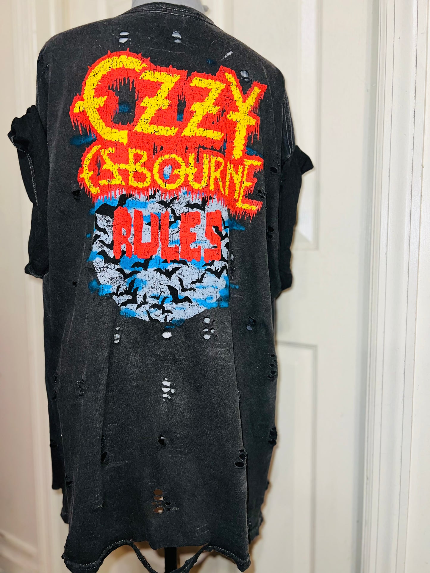 Ozzy Osbourne Double Sided Oversized Distressed Tee